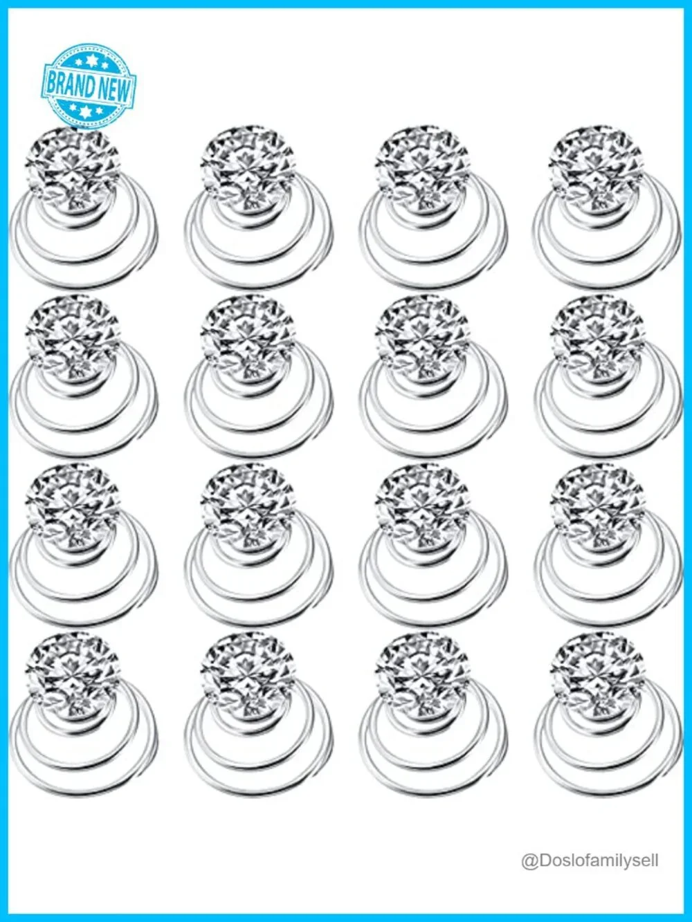 60pcs Clear Rhinestone Crystal Spiral Hair Pins Set - Wedding Prom Party Hair